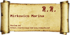 Mirkovics Marina névjegykártya